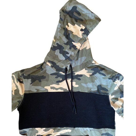 Five by Five Hoodie Camouflage Short Sleeve Hustle Stacks Drawstring Men Medium - Picture 2 of 7